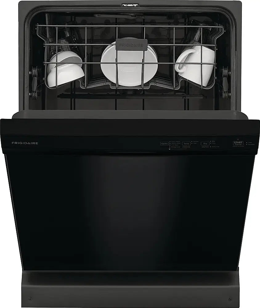 Frigidaire - 24" Front Control Built-In Plastic Tub Dishwasher with MaxDry, 54 dBA - Black