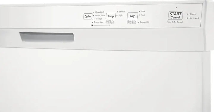 Frigidaire - 24" Front Control Built-In Plastic Tub Dishwasher with MaxDry, 54 dBA - White