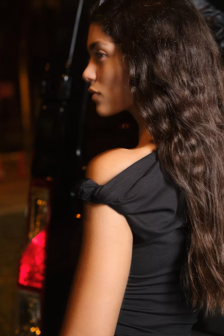 H&M Twist-Detail One-Shoulder Dress