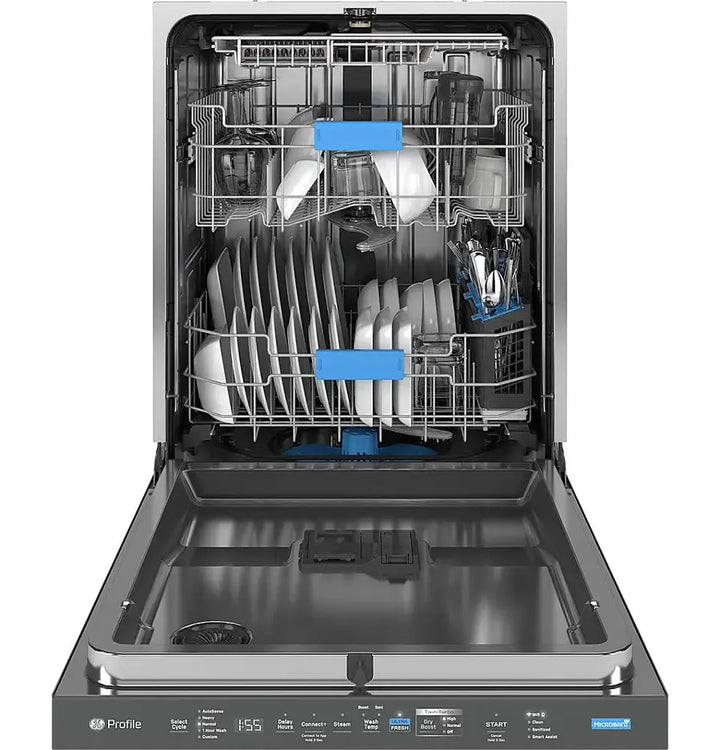 GE Profile - 24" Top Control Smart Built-In Tub Dishwasher with 3rd Rack, Dedicated Jet Targeted Wash and 39 dBA - Stainless steel