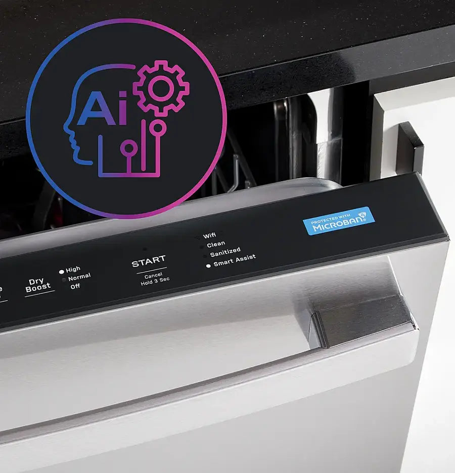 GE Profile - 24" Top Control Smart Built-In Tub Dishwasher with 3rd Rack, Dedicated Jet Targeted Wash and 39 dBA - Stainless steel