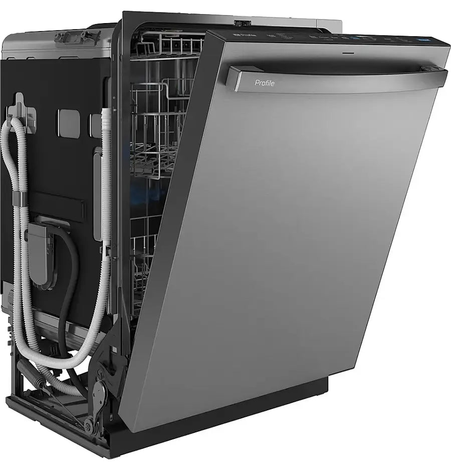 GE Profile - 24" Top Control Smart Built-In Tub Dishwasher with 3rd Rack, Dedicated Jet Targeted Wash and 39 dBA - Stainless steel