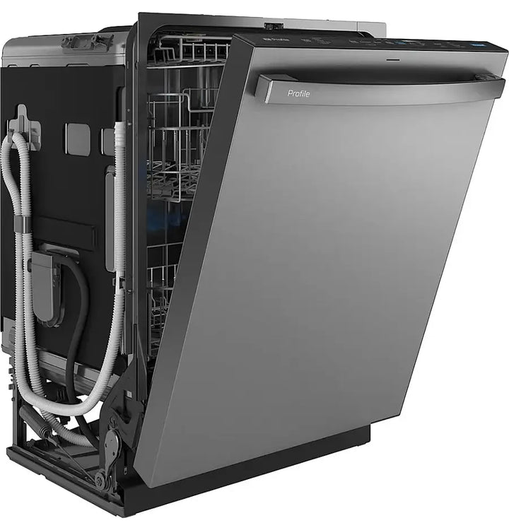 GE Profile - 24" Top Control Smart Built-In Tub Dishwasher with 3rd Rack, Dedicated Jet Targeted Wash and 39 dBA - Stainless steel