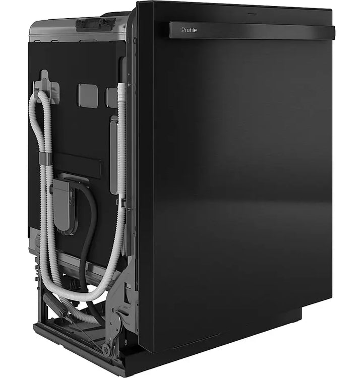GE Profile - 24" Top Control Smart Built-In Stainless Steel Tub Dishwasher with 3rd Rack, Dedicated Jet Targeted Wash and 39 dBA - Black Stainless Steel