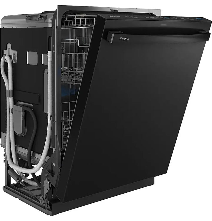 GE Profile - 24" Top Control Smart Built-In Stainless Steel Tub Dishwasher with 3rd Rack, Dedicated Jet Targeted Wash and 39 dBA - Black Stainless Steel