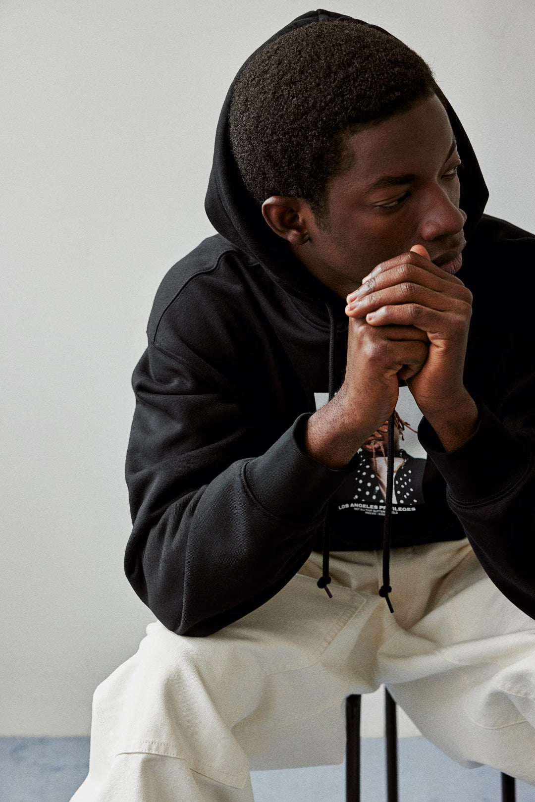 H&M Loose Fit Printed Hoodie