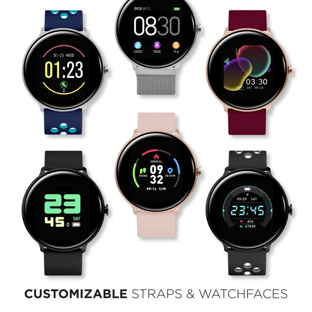 iTouch Sport 3 Smart Watch & Fitness Tracker, for Women and Men, (43mm), Blush Strap