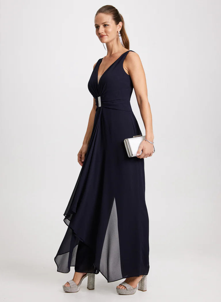 LAURA Deep V-Neck Jumpsuit