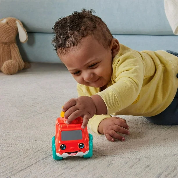 Fisher-Price Chime & Ride Fire Truck Push-Along Toy Vehicle for Infants with Fine Motor Activities
