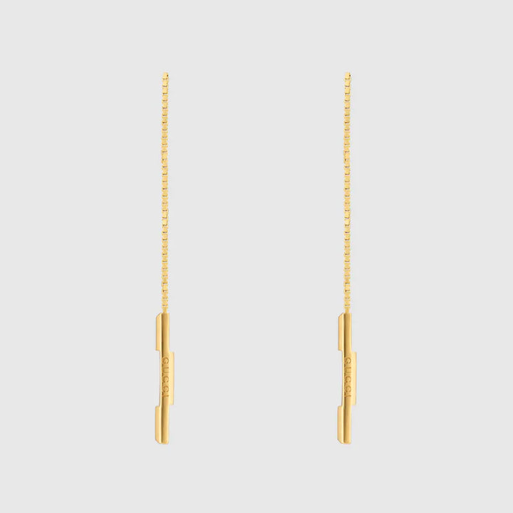 GUCCI LINK TO LOVE CHAIN EARRINGS WITH 'GUCCI' BAR