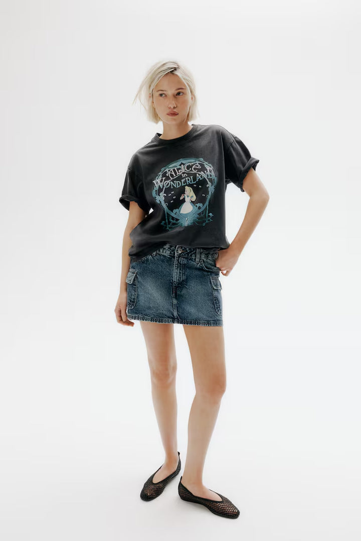 H&M DENIM CARGO MINI SKIRT