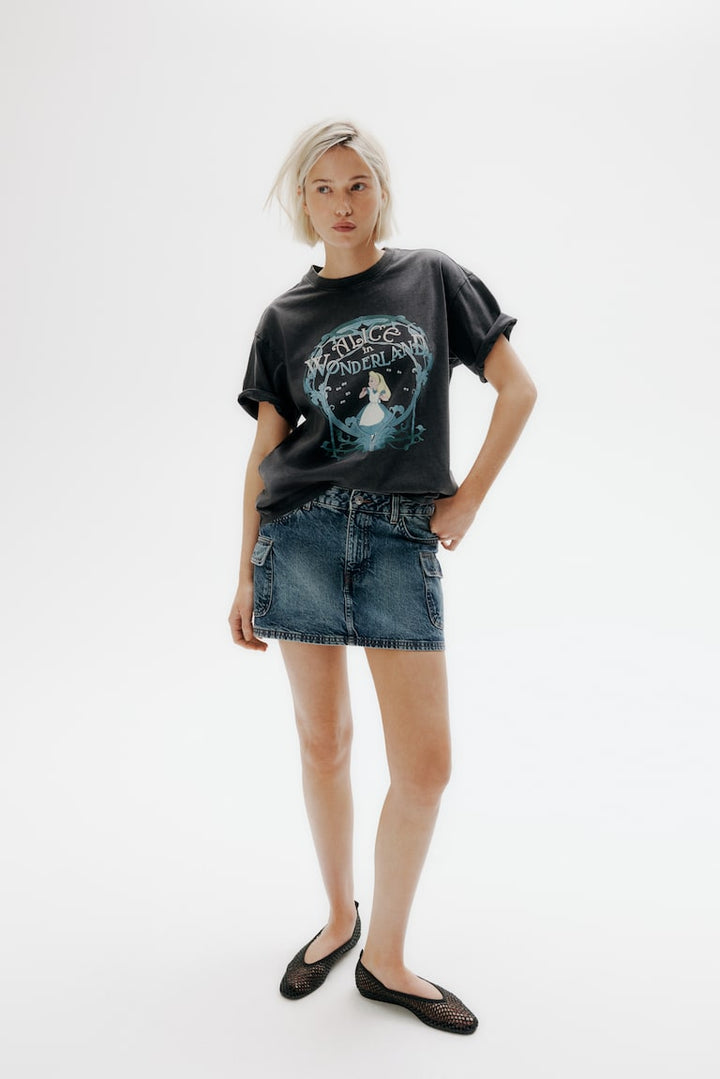 H&M Denim Cargo Mini Skirt