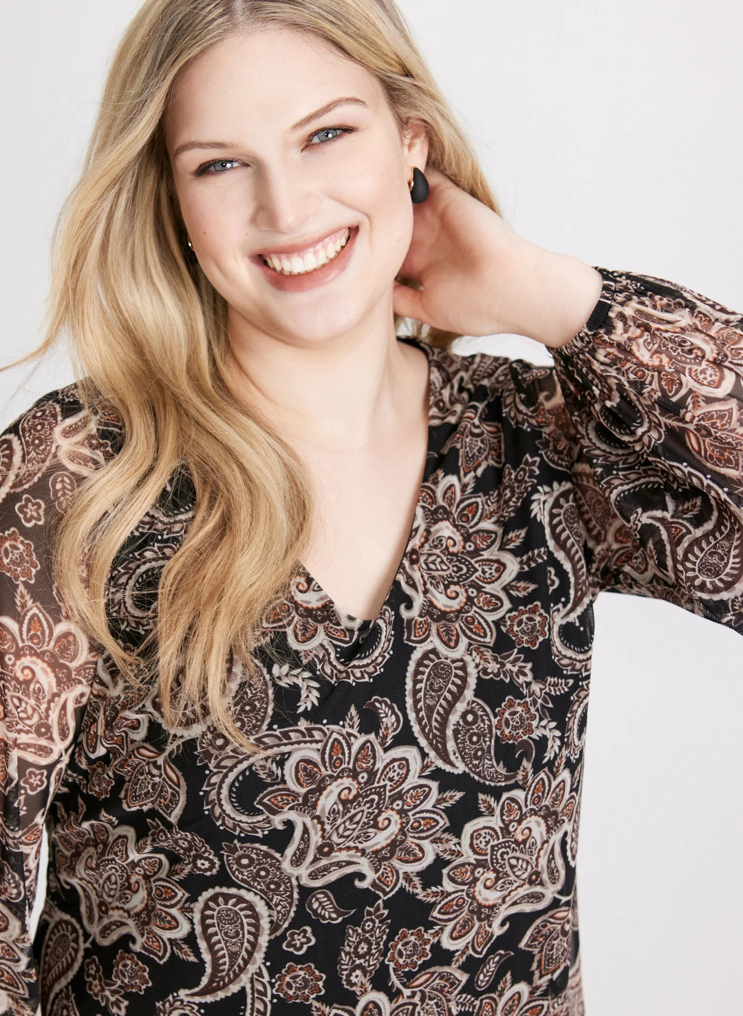 LAURA Chiffon Paisley Tunic