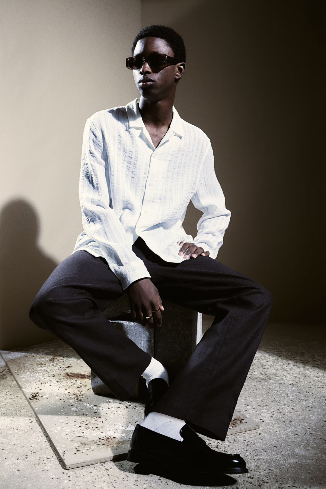 H&M Regular-Fit Jacquard-Weave Resort Shirt