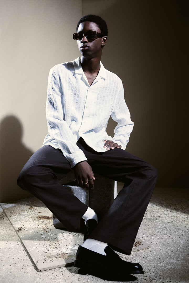 H&M Regular-Fit Jacquard-Weave Resort Shirt