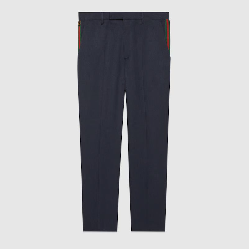 GUCCI COTTON ANKLE PANT WITH WEB