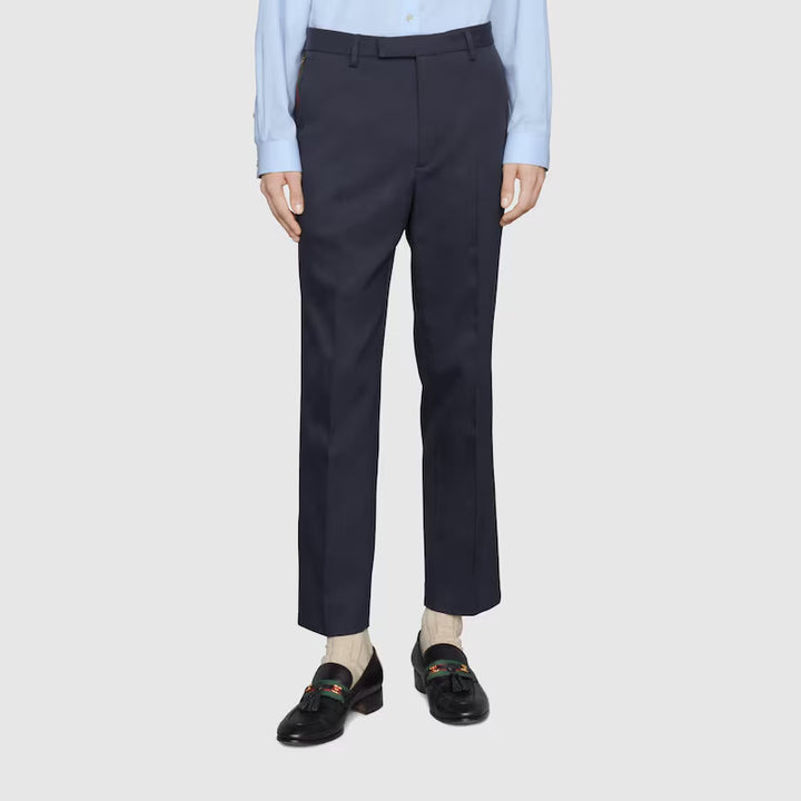 GUCCI COTTON ANKLE PANT WITH WEB