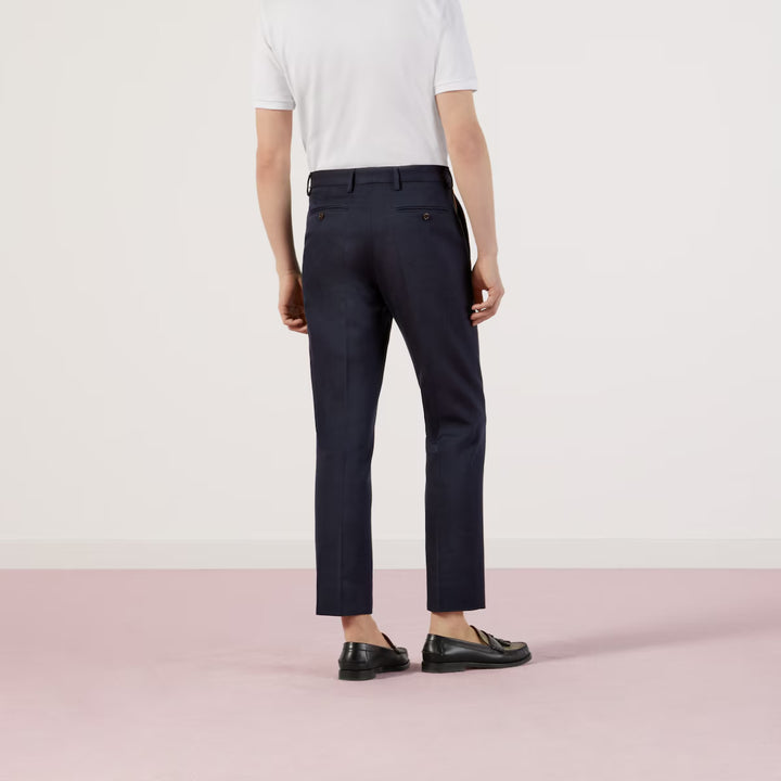 GUCCI COTTON ANKLE PANT WITH WEB