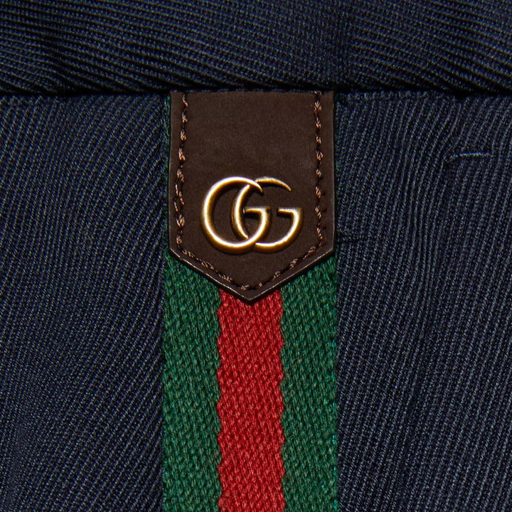 GUCCI COTTON ANKLE PANT WITH WEB