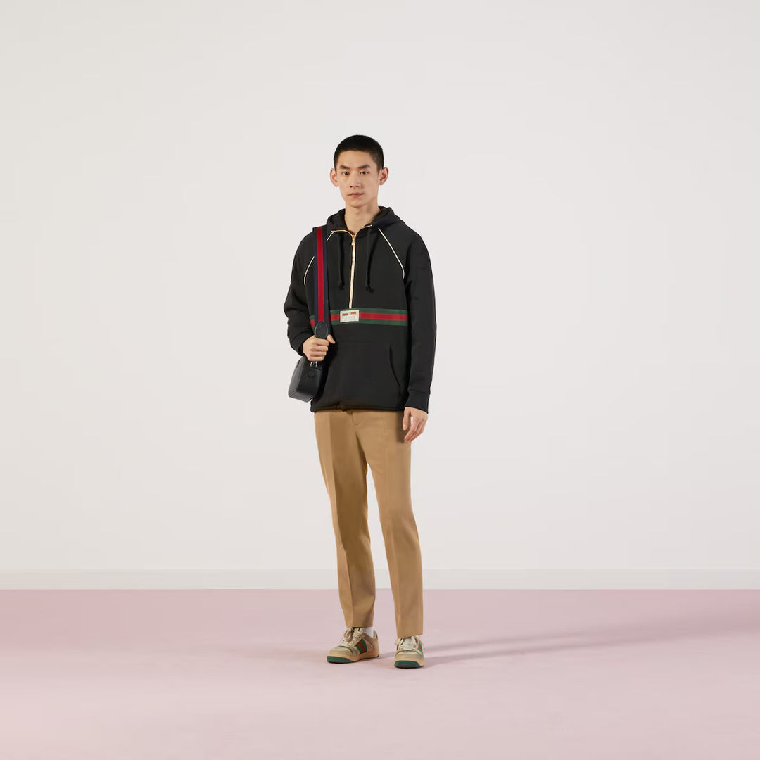 GUCCI COTTON ANKLE PANT WITH WEB