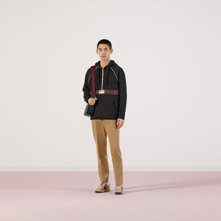 GUCCI COTTON ANKLE PANT WITH WEB
