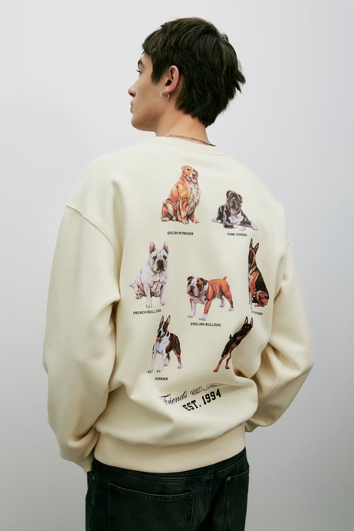 H&M Loose Fit Printed Sweatshirt