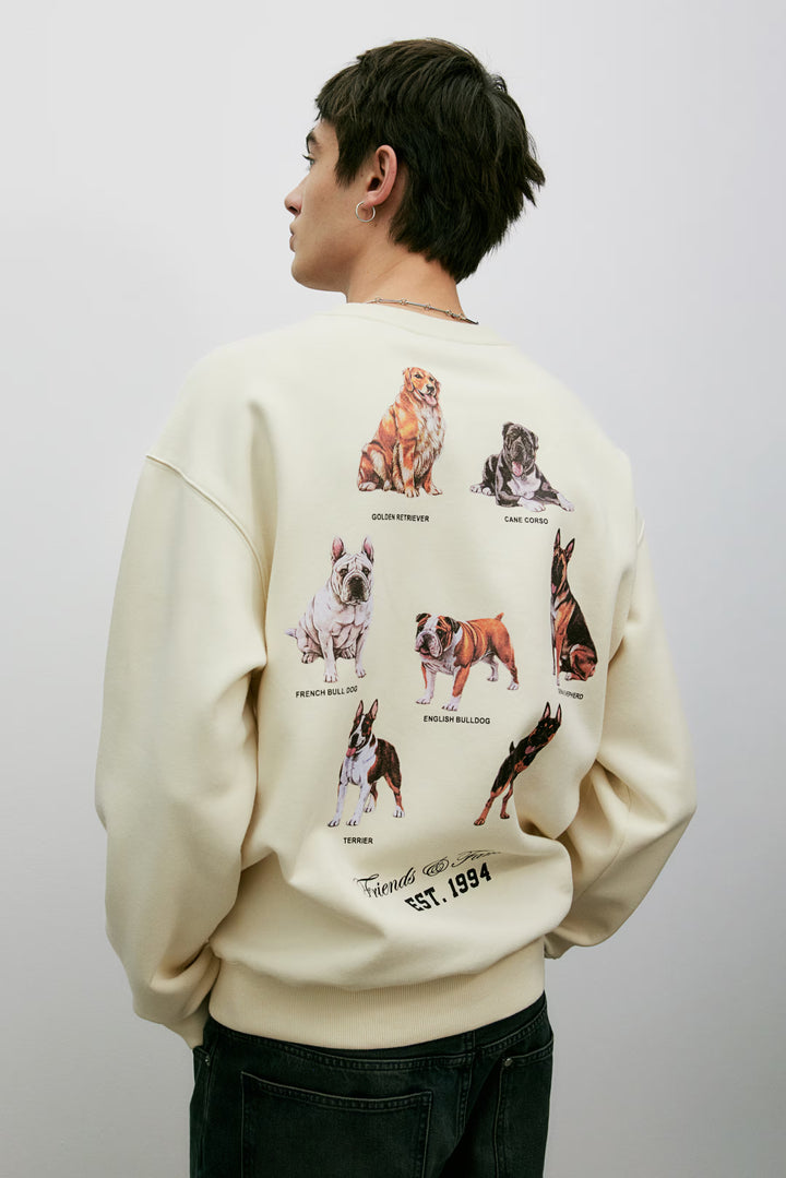 H&M Loose Fit Printed Sweatshirt