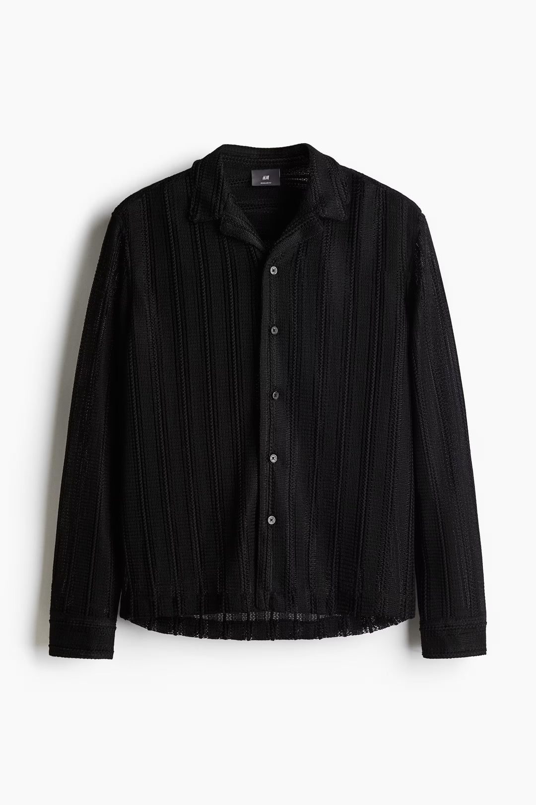 H&M Regular Fit Hole-Knit Resort Shirt