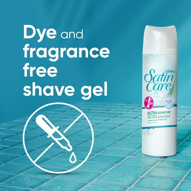 Gillette Venus Satin Care Ultra Sensitive Skin Shave Gel, Shaving Cream for Women, Fragrance Free, 198G