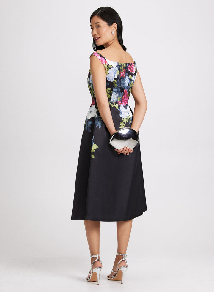 LAURA Floral Placement Print Dress