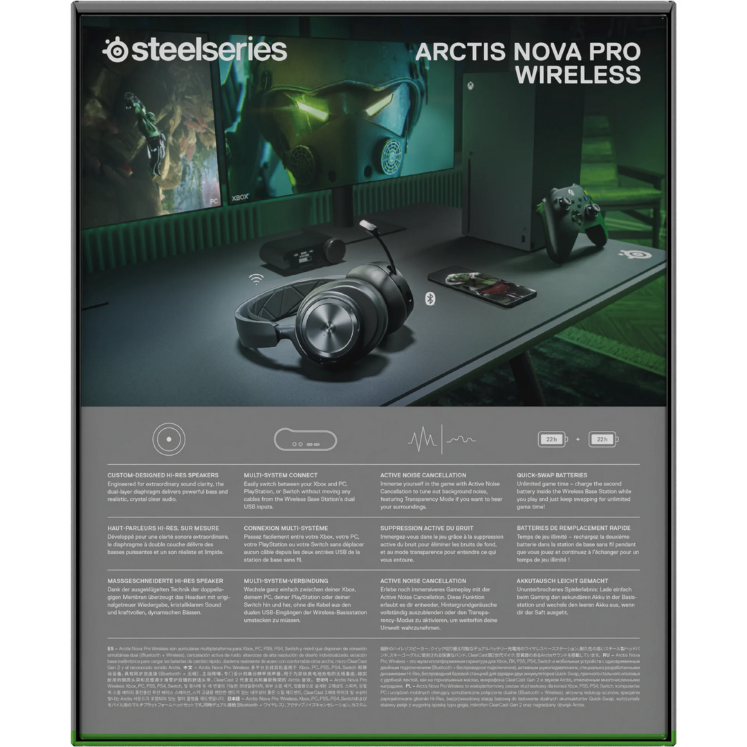SteelSeries Arctis Nova Pro Wireless Omni-Platform Gaming Headset for Xbox Series X and S, Xbox One, Black