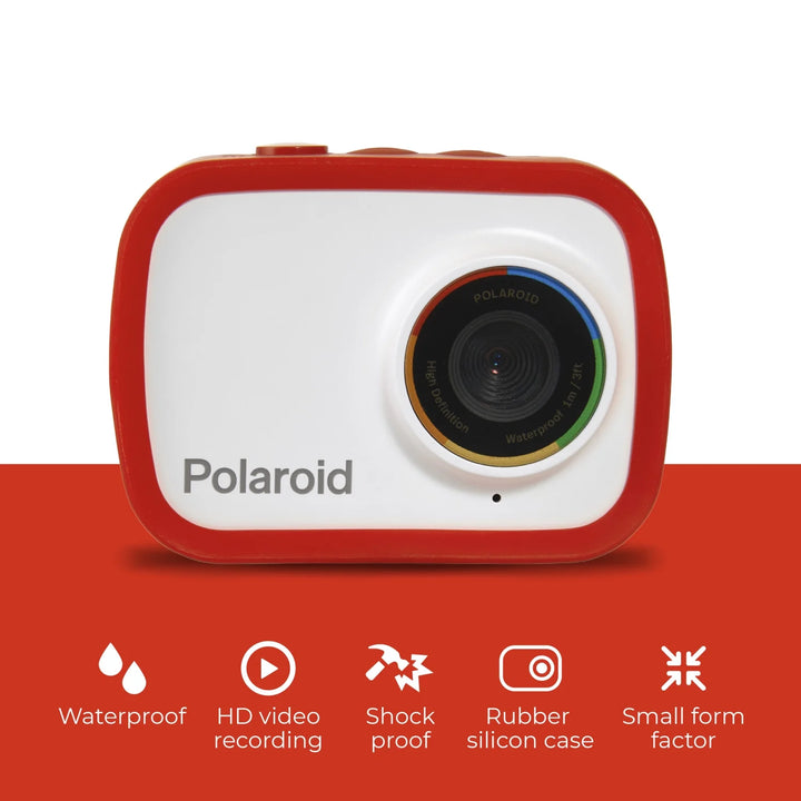 Polaroid Sport Action Camera 720p 12.1mp, Waterproof, Rechargeable Battery, Mounting Accessories