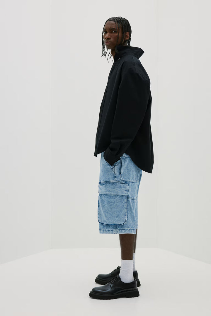 H&M Loose Denim Cargo Shorts