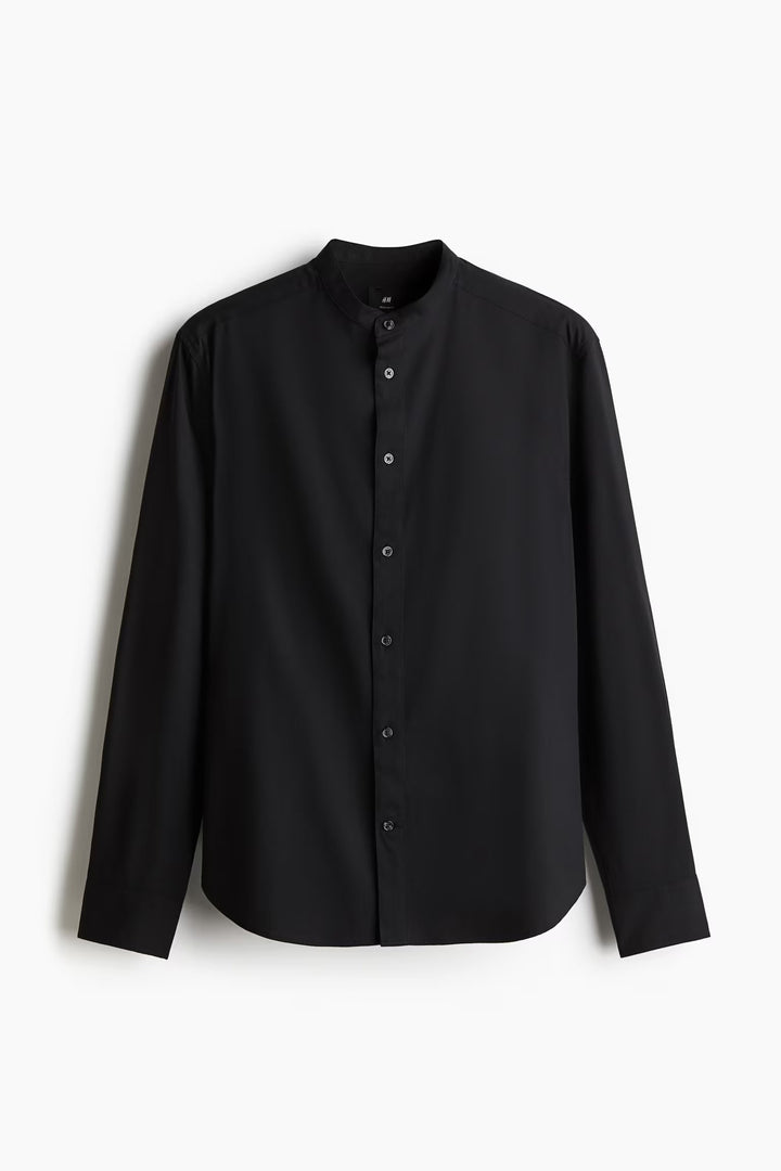 H&M Regular Fit Band-Collar Shirt