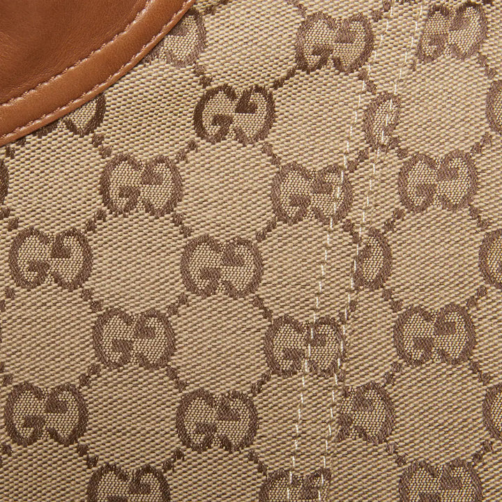 GUCCI GG canvas jacket with leather trim