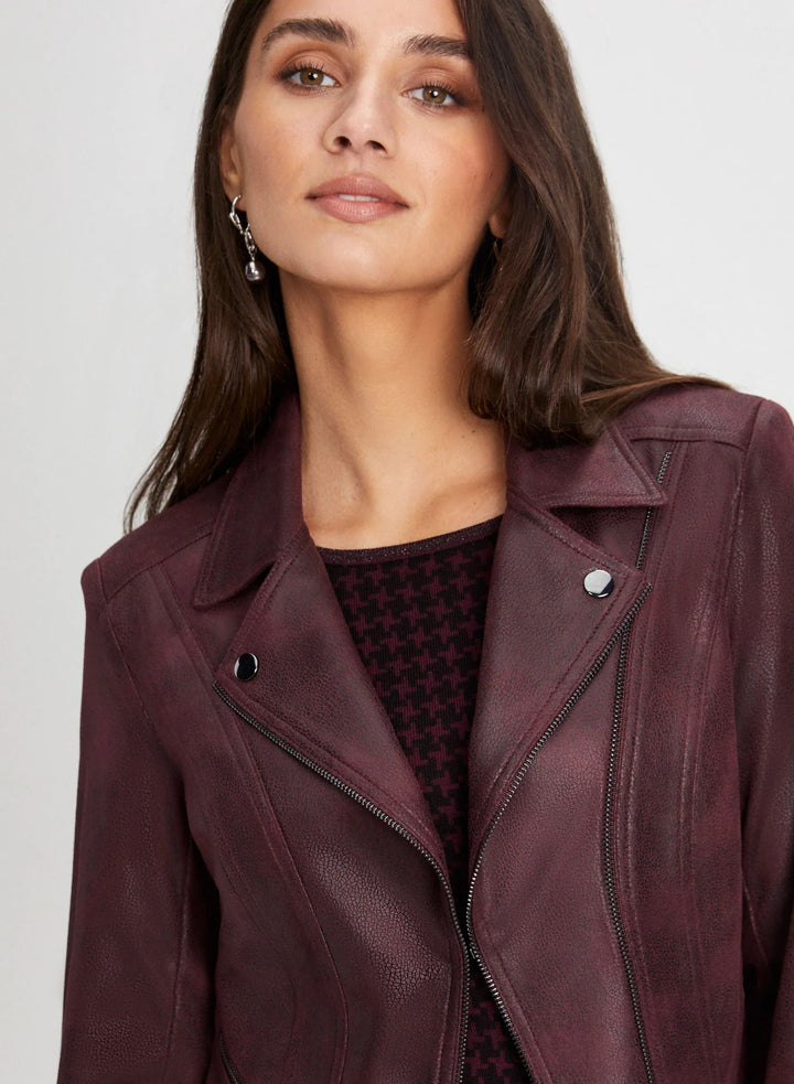 LAURA Snap Detail Faux Suede Jacket
