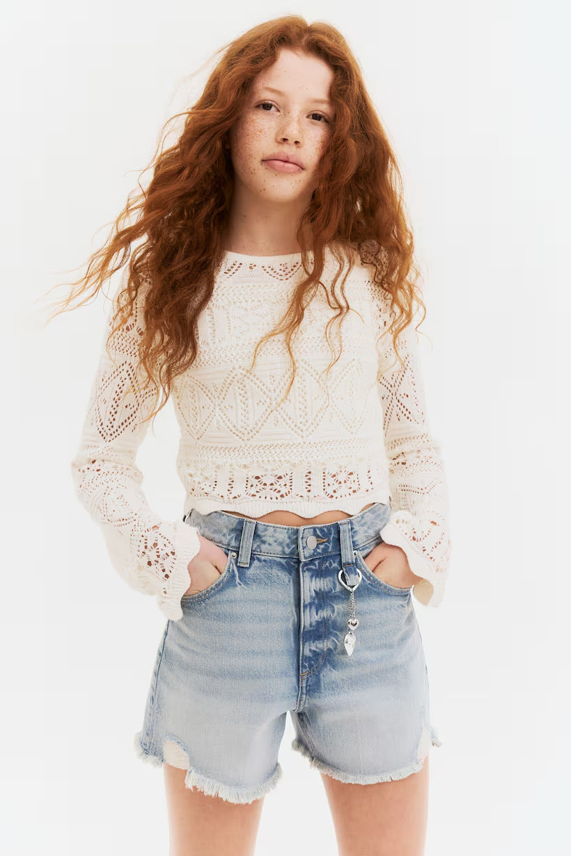 H&M Pendant-Detail Denim Shorts