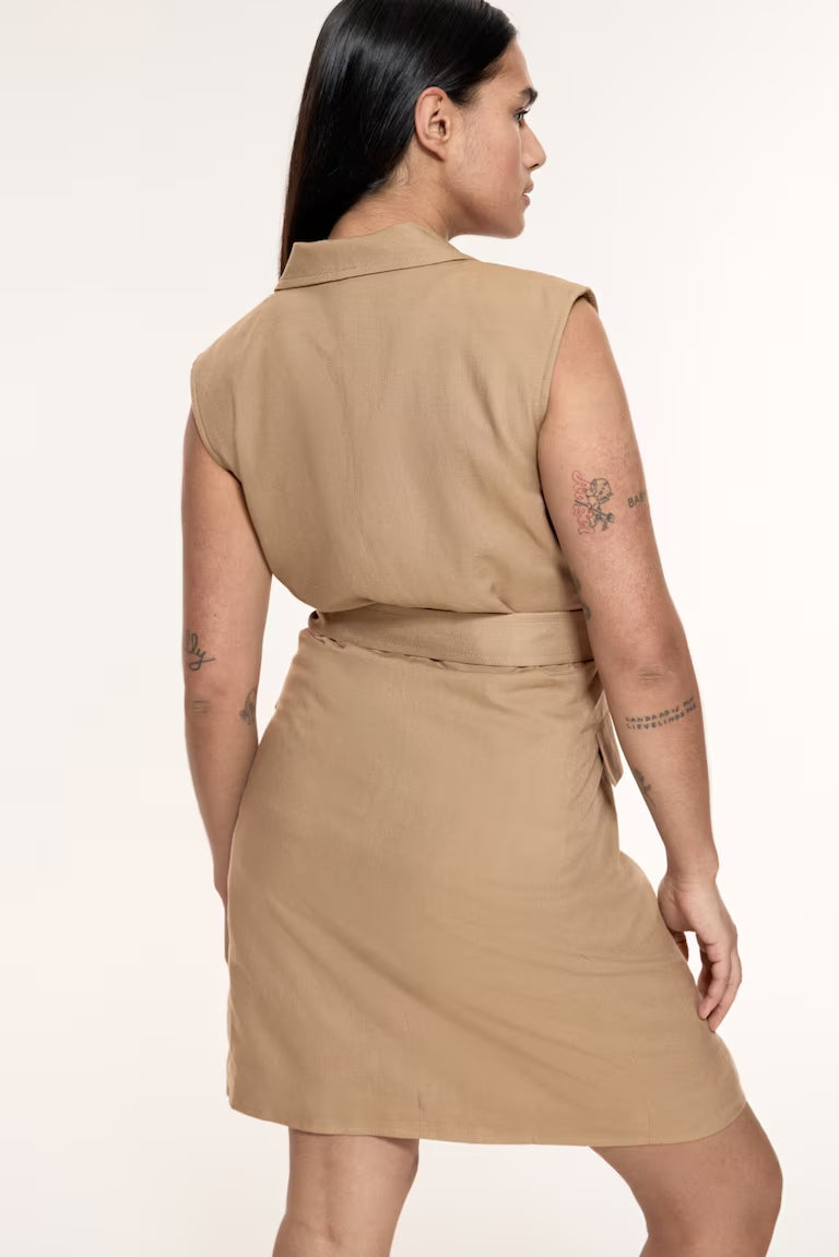 H&M Linen-blend Jacket Dress