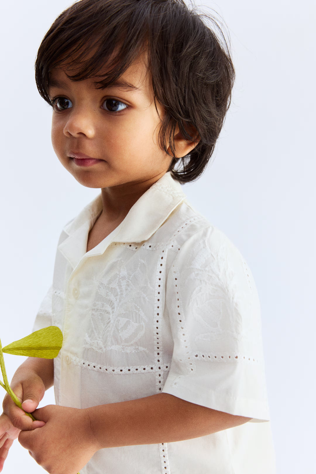 H&M Embroidery-Detail Cotton Shirt