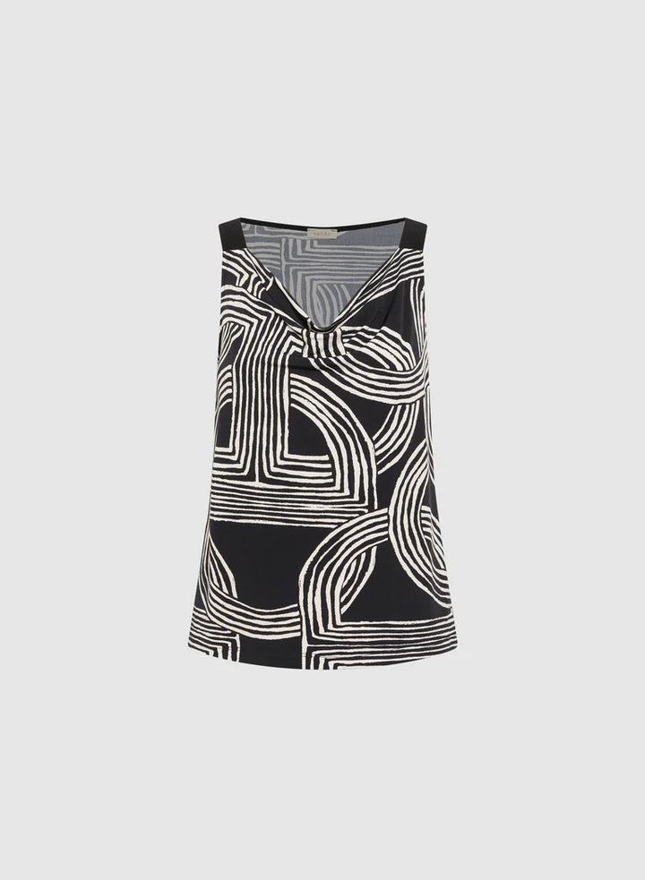 LAURA Sleeveless Geometric Top