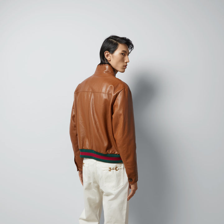 Gucci Leather bomber jacket