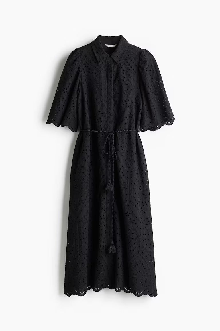 H&M Eyelet Embroidered Shirt Dress
