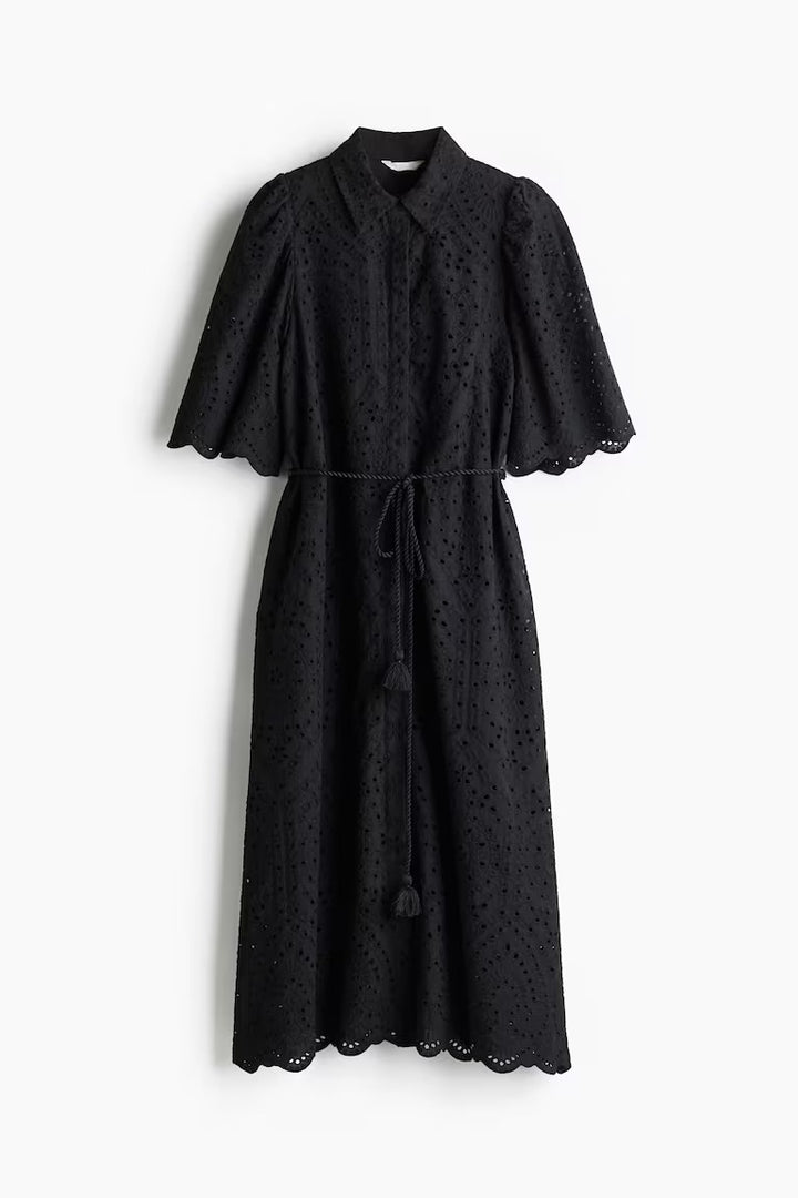 H&M Eyelet Embroidered Shirt Dress