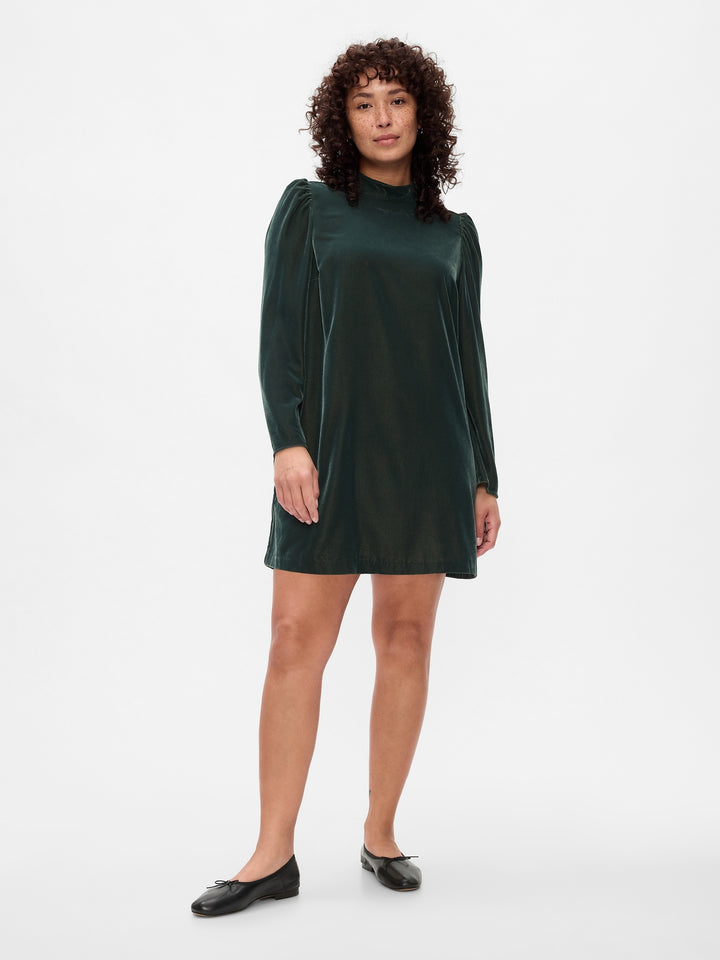 Gap Recycled Velvet Puff-Sleeve Mini Dress