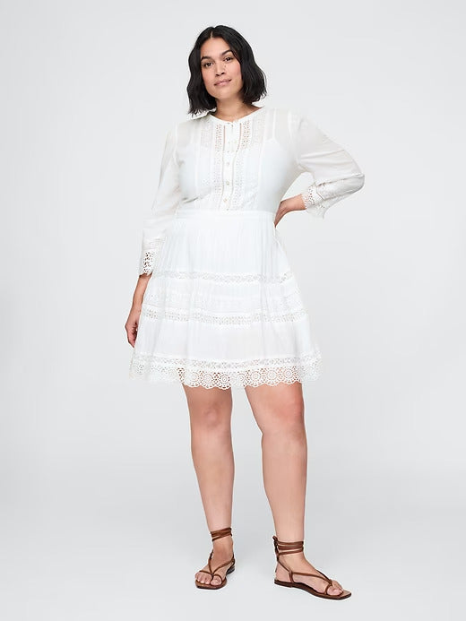 Gap Lace-Trim Mini Dress