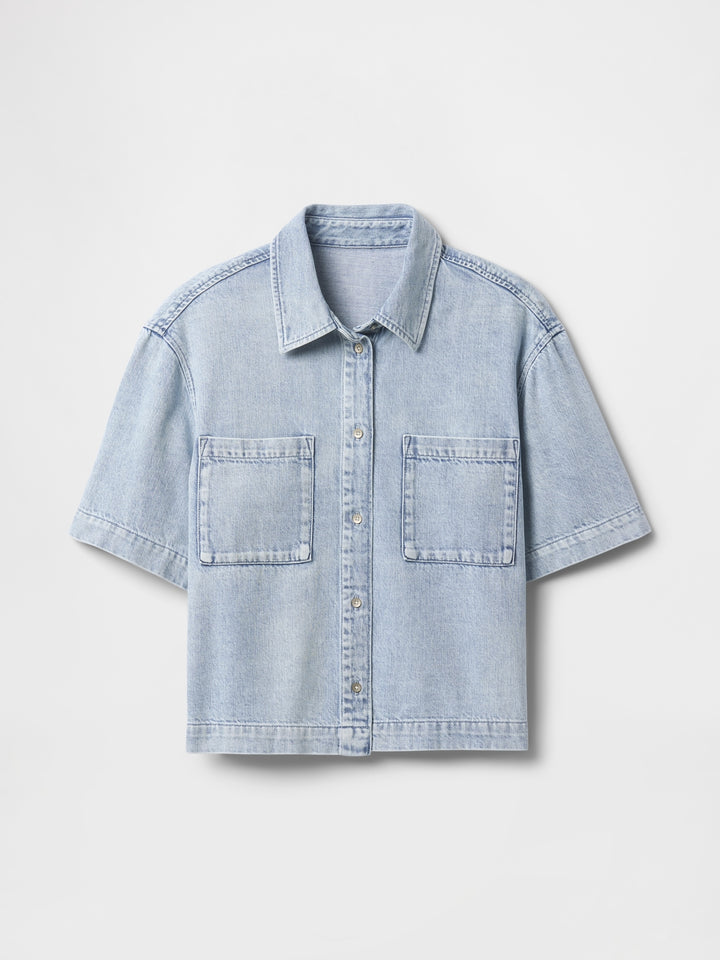 Gap UltraSoft Cropped Denim Shirt