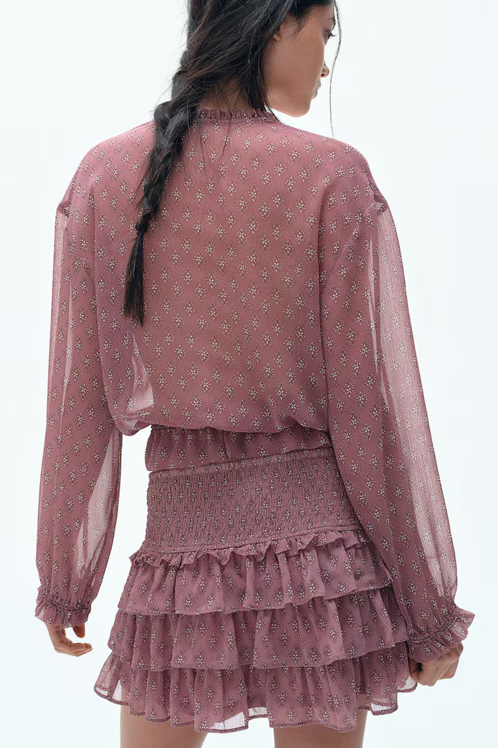 H&M TIERED MINI SKIRT