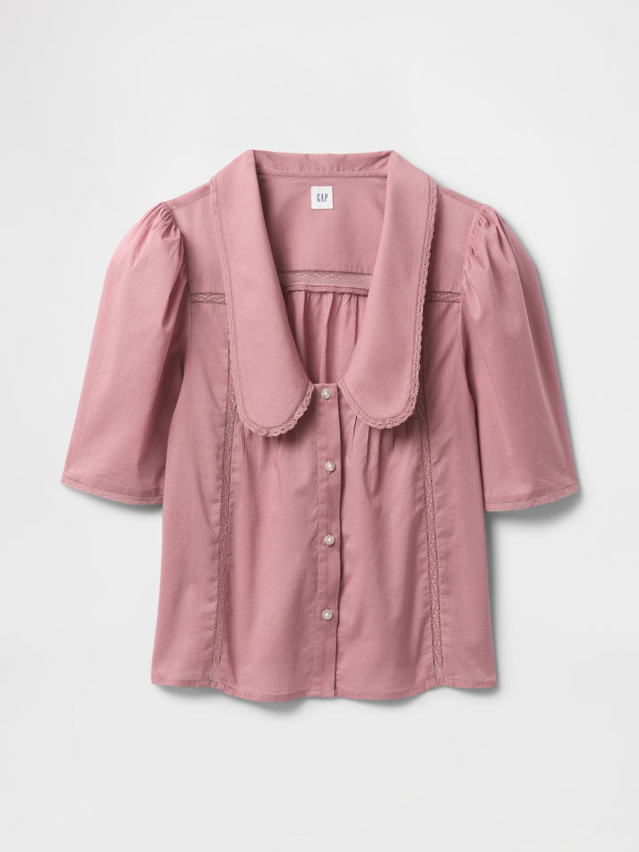 Gap Lace Peter Pan Collar Top