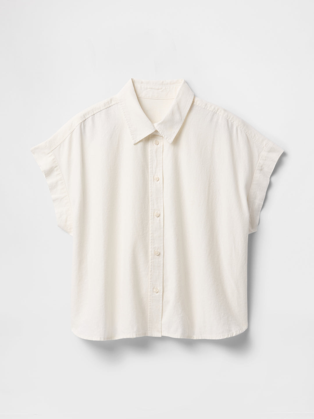 Gap Linen-Blend Cropped Shirt