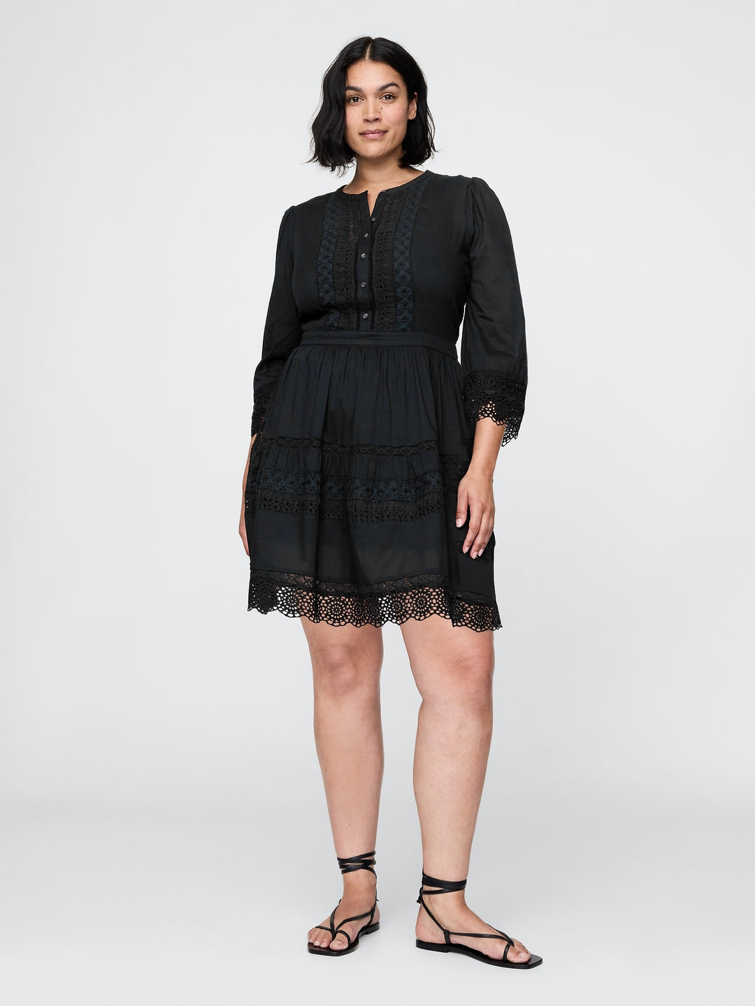 Gap Lace-Trim Mini Dress